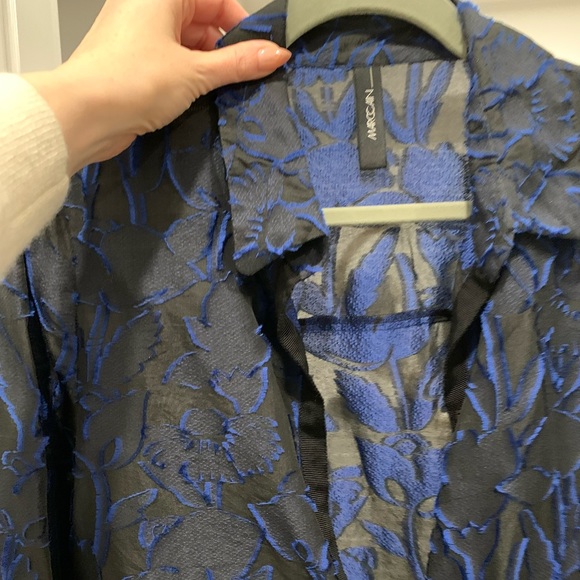 Marc Cain black and blue Blouse. Size N4 (US10) - Picture 8 of 11